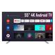 TOSHIBA Android TV Fernseher (Smart TV, 4K UHD mit Dolby Vision HDR / HDR 10, Bluetooth, Triple-Tuner) (55 Zoll, schwarz)