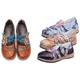 Paire de chaussures plates avec motif floral vintage pour femmes : Kaki / 39
