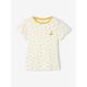 Mädchen T-Shirt mit Aufdruck, gerippt Oeko-Tex® gelb Gr. 86 von vertbaudet