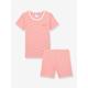 Kurzer Mädchen Schlafanzug aus Bio-Baumwolle PETIT BATEAU rosa/weiß Gr. 152