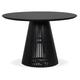 Table à manger ronde 'KWAPA' en bois Teck noir intérieur - Ø 120 cm