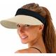 Chapeau de Pare-Soleil en Paille pour Femme à Large Bord été Visière Anti-UV Pare-Soleil en Plein