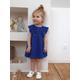 Besticktes Baby Kleid aus Musselin blau Gr. 62 von vertbaudet