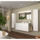 Caesaroo - Meuble de salle de bain suspendu 120 cm Ulisse en bois Blanc brillant avec lavabo en