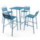 Table de bar et 4 chaises hautes bleu pacific
