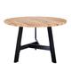 Table ronde 4 places en bois d'acacia et métal 115 cm