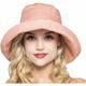 Légant Capeline Femme Bob en Coton Chapeau de Soleil Anti-UV upf 50+ Large Visière Réversible