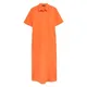 Womens M&S Collection Robe midaxi coupe droite en lin avec encolure - Orange