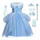 Robe princesse Elsa pour filles déguisement reine des neiges 2 vêtements d'été pour enfants