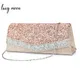 Luxy Moon – pochette de soirée pour femmes, sac à main rose à paillettes, sac à bandoulière de luxe,
