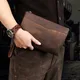 Pochette en cuir véritable fait à la main, portefeuille rétro Long, sac à main de grande capacité,