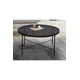 Table basse en métal noir moyenne verre noir incassable Table nordique d'appoint Service à thé