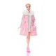 Ensemble de vêtements de poupées, manteau à col en fourrure, robe et sac à main pour Barbie,