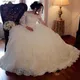 Robe de mariée blanche en dentelle à paillettes manches longues grande taille robes de mariée