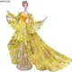 Robe de mariée à fleurs dorées pour poupées Barbie vêtements robe de soirée à longue queue jouets
