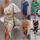 Y2K – robe de soirée pour femmes européennes et américaines, sexy, manches unilatérales, jupe