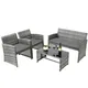 Ensemble de meubles de jardin en rotin Table et chaises d'extérieur 2 chaises 1 canapé 1 table
