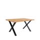 Table à manger en bois et métal 140x95cm bois clair et noir
