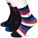 Tommy Hilfiger Boys Basic Stripe Sock 6 Pack Ecom, Black/Jeans/Midnight Blue, 039