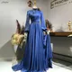 Funyue – robe De Soirée élégante pour femmes bleu Royal Caftan arabe De dubaï à manches longues