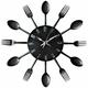 Horloge murale de fourchette de cuillère de cuisine de vaisselle amovible 3D - Kueatily