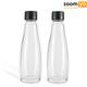 Ersatz Glasflaschen für Wassersprudler, schickes Glaskaraffendesign, ca. 0,6 Liter Volumen, 1, 2
