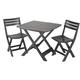 THINIA HOME Camping-Set Campingset anthrazit 1 Tisch + 2 Stühle, Grau, One Size