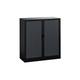 Armoire à rideaux démontable corps noir 107 x 100 cm - rideaux anthracite - Maxiburo