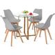 Joorrt - Ensemble de Table à Manger avec 4 chaises Table à Manger Ronde en Verre diamètre 80 cm