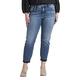 Silver Jeans Co. Damen Beau Mid Rise Slim Leg Übergröße Jeans, Dark Wash Edb364, 54 Mehr