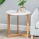Présentoir de Table basse en bambou blanc Table d'appoint ronde mobilier de chevet