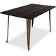Table de salle à manger Stylix - 140 cm - Bois Foncé Bronze métallisé Bois, Fer - Bronze métallisé