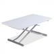 Table basse relevable extensible TRENDY Laqué blanc brillant Pied alu 110 x 70/140 cm