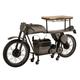 Bar motocyclette TROE en bois de manguier et métal gris.
