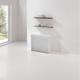 Table console extensible Design COLISEO S avec rallonges/chaises intégrées Blanc Mat/Structure Blanc Largeur 90cm