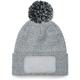 Bonnet à pompon patch snowstar® 'One Size Heather Grey / Black - Heather Grey / Black