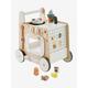 3-in-1-Lauflernwagen mit Spielküche FSC® natur/weiß von vertbaudet