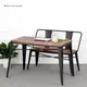 IKayaa – Table à manger en bois de pin naturel Antique avec cadre en métal meuble de cuisine de