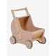 2-in-1 Puppen-Kinderwagen, Lauflernwagen aus Holz FSC® rosa von vertbaudet