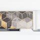 Küchenrückwand - Schwarz Weiß goldene Geometrie Größe HxB: 90x315cm Material: Premium