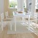 Chaises de salle à manger 4 pcs Blanc Hévéa solide et velours - Inlife