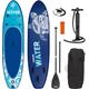 MAXXMEE Inflatable SUP-Board Stand-Up Paddle-Board 2021, (Spar-Set, 7 tlg., mit Paddel, Pumpe und Transportrucksack) blau Ausrüstung Stand Up Paddle Sportarten