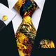 Hommes cravate cravate Gravat mouchoir boutons de manchette ensemble soie cravates imprimer costume