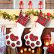 Briday - Haustier Hund Weihnachtsstrumpf, Hängende Weihnachtsstrümpfe mit großer roter Buffalo