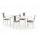 Table à manger extensible rectangulaire 160-240 cm x 80 cm x 74 cm - Blanc - Blanc