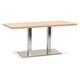 Table 'MALIBU' en bois massif avec pied en acier brossé - 160x80 cm