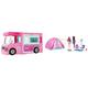 Barbie HGC18 - Barbie „Abenteuer zu zweit“ Camping-Spielset mit Zelt, 2 Barbie-Puppen und 20 Zubehörteilen & GHL93 - 3-in-1 Super Abenteuer-Camper, ca. 91 cm, umwandelbarer Camper für Puppen