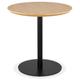 Petite table à diner 'DEXTER' ronde en bois finition naturelle et métal noir - Ø 60 cm