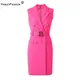Mini robe de Style américain Y2K sans manches crantée courte longueur populaire Fluorescent