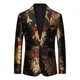 Blazer de luxe imprimé Floral doré pour hommes grande taille 6XL-M nouvelle veste de costume